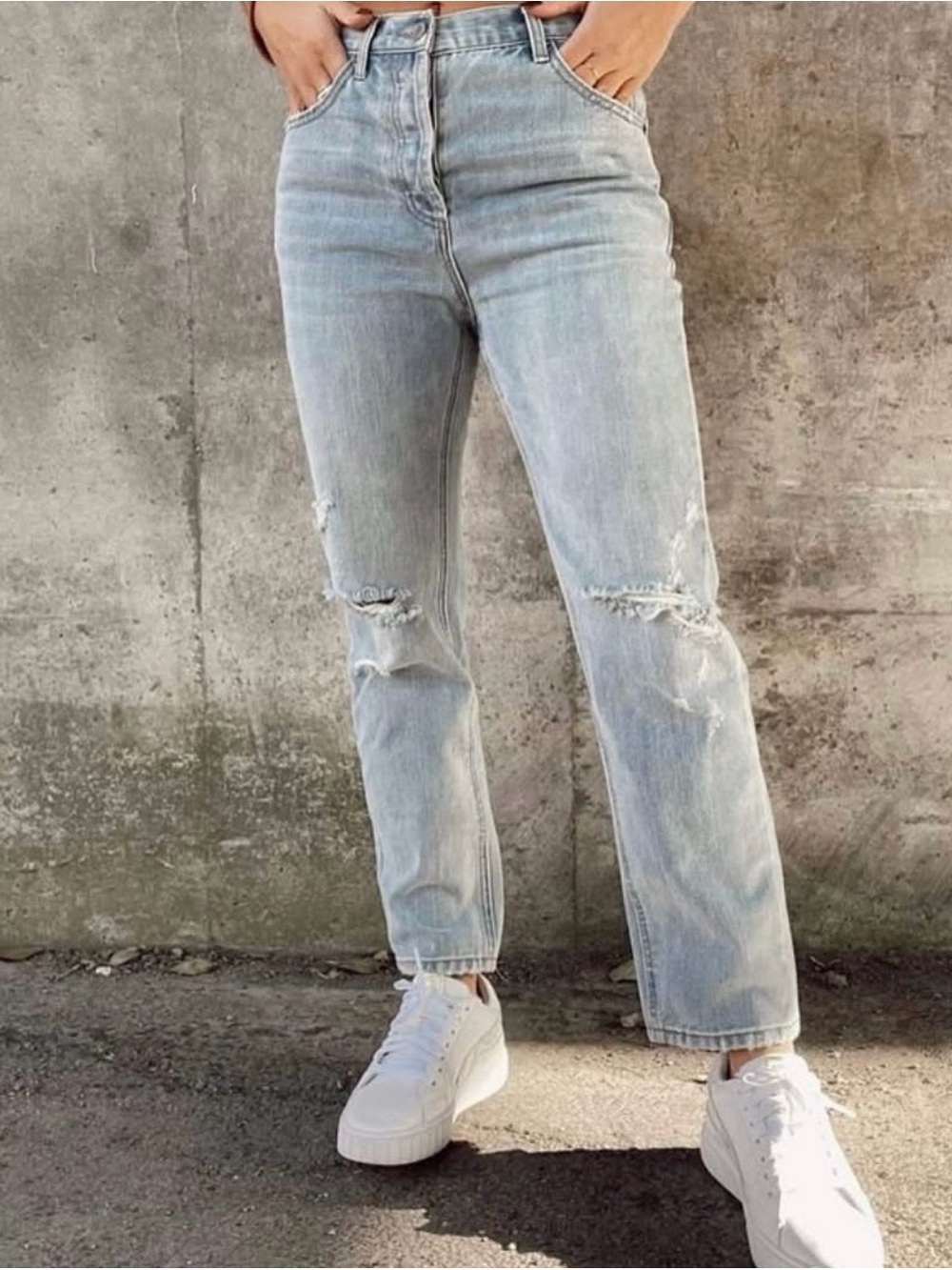 By Together Light Blue Relaxed Distressed Jeans